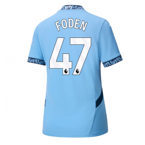 Fotballdrakt Dame Manchester City Phil Foden #47 Hjemmedrakt 2024-25 Kortermet
